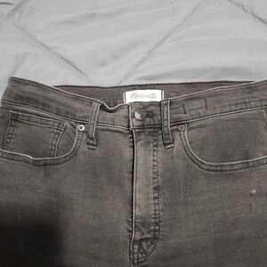 Madewell Jeans Womens 28 Stovepipe High Rise Gray Raw Hem Stretch Denim Cambodia